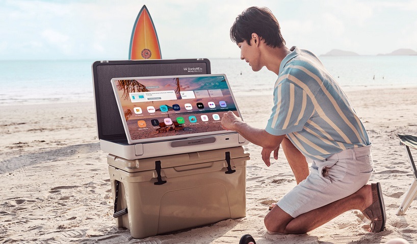 ال جی استندبای می گو که در یک چمدان قرار دارد!/ ویدئو و تصاویر 21 تلویزیون چرخان ال جی که در یک چمدان قرار قرار دارد