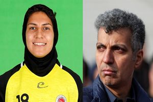 بوسه عادل فردوسی‌پور بر شانه های مادر عزادار ملیکا محمدی/ ویدئو