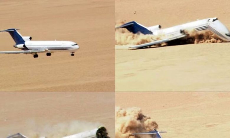 صحنه ترسناک سقوط هواپیمای مسافربری در بیابان/ عکس 1 پشت پرده سقوط عمدی یک فروند بوئینگ ۷۲۷ در بیابان/ عکس