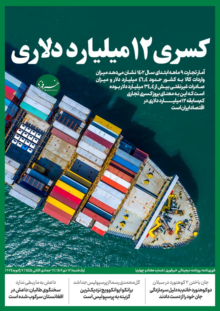 1704648835 393 غایبان بزرگ صادرات ایران کسری 12 میلیارد دلاری