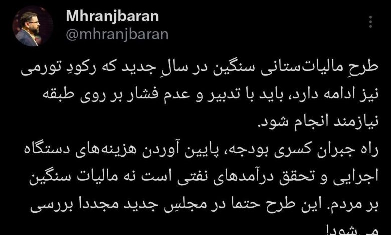مجری تلویزیون از مالیات ستانی سنگین از مردم انتقاد کرد 1 photo_۲۰۲۴-۰۲-۰۴_۲۰-۵۷-۰۰