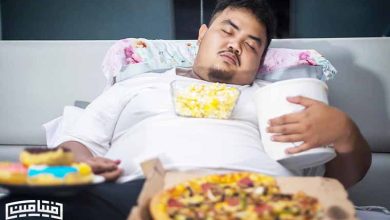 خوابیدن با معده پر زیان دارد؟_بام وطن 9 پرخوری زیاد