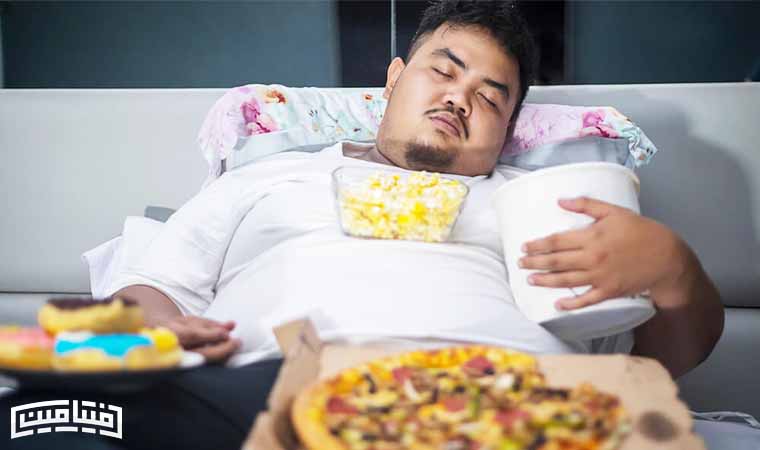 خوابیدن با معده پر زیان دارد؟_بام وطن 3 پرخوری زیاد