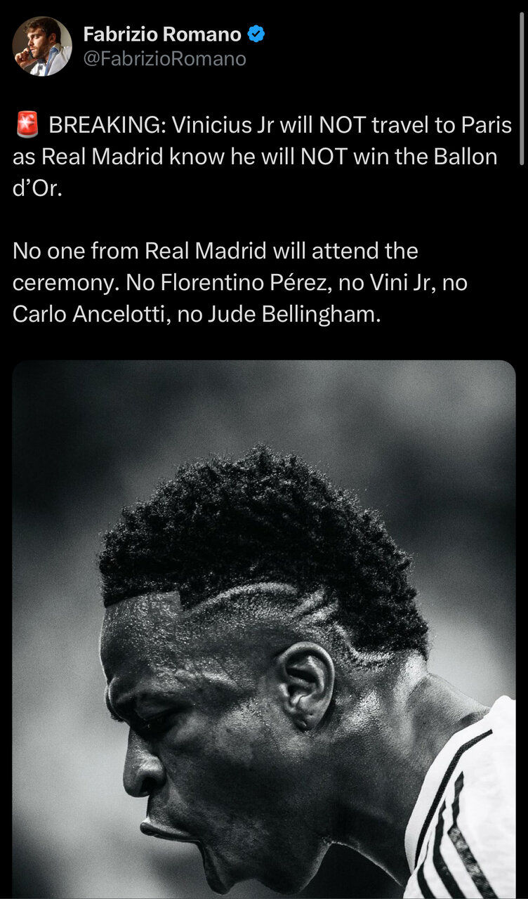 شوک بزرگ به وینیسیوس؛ توپ طلا از دست رفت!_بام وطن 4 عکس | شوک بزرگ به وینیسیوس؛ توپ طلا از دست رفت!