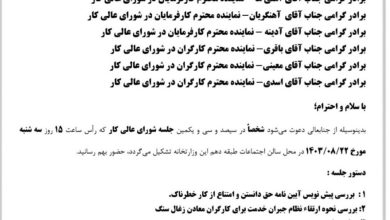 از عدم حق رای تا حذف حضور فیزیکی نمایندگان تشکل های عالی کارگری در شورای عالی کار/ وزیر کار دولت پزشکیان به موضوع ورود خواهد کرد؟+سند