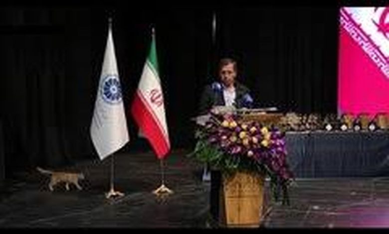 ورود یک گربه به سالن همایش زمان سخنرانی وزیر اقتصاد/ ویدئو_بام وطن 1 ورود یک گربه به سالن همایش هنگام سخنرانی وزیر اقتصاد/ ویدئو