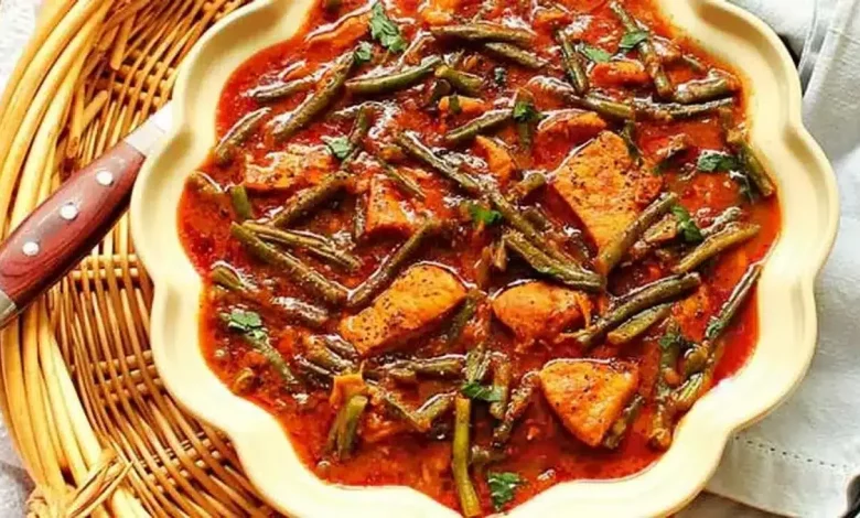 نحوه تهیه خورش لوبیا سبز با مرغ_بام وطن 1 طرز تهیه خورش لوبیا سبز با مرغ